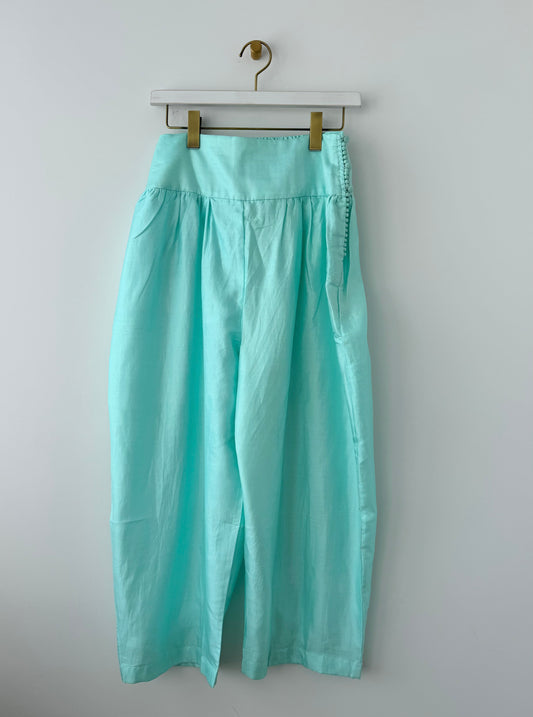 Khadi Silk Wide Belt Pants　(Mint Green) BUNON ブノン　　通販　取扱店