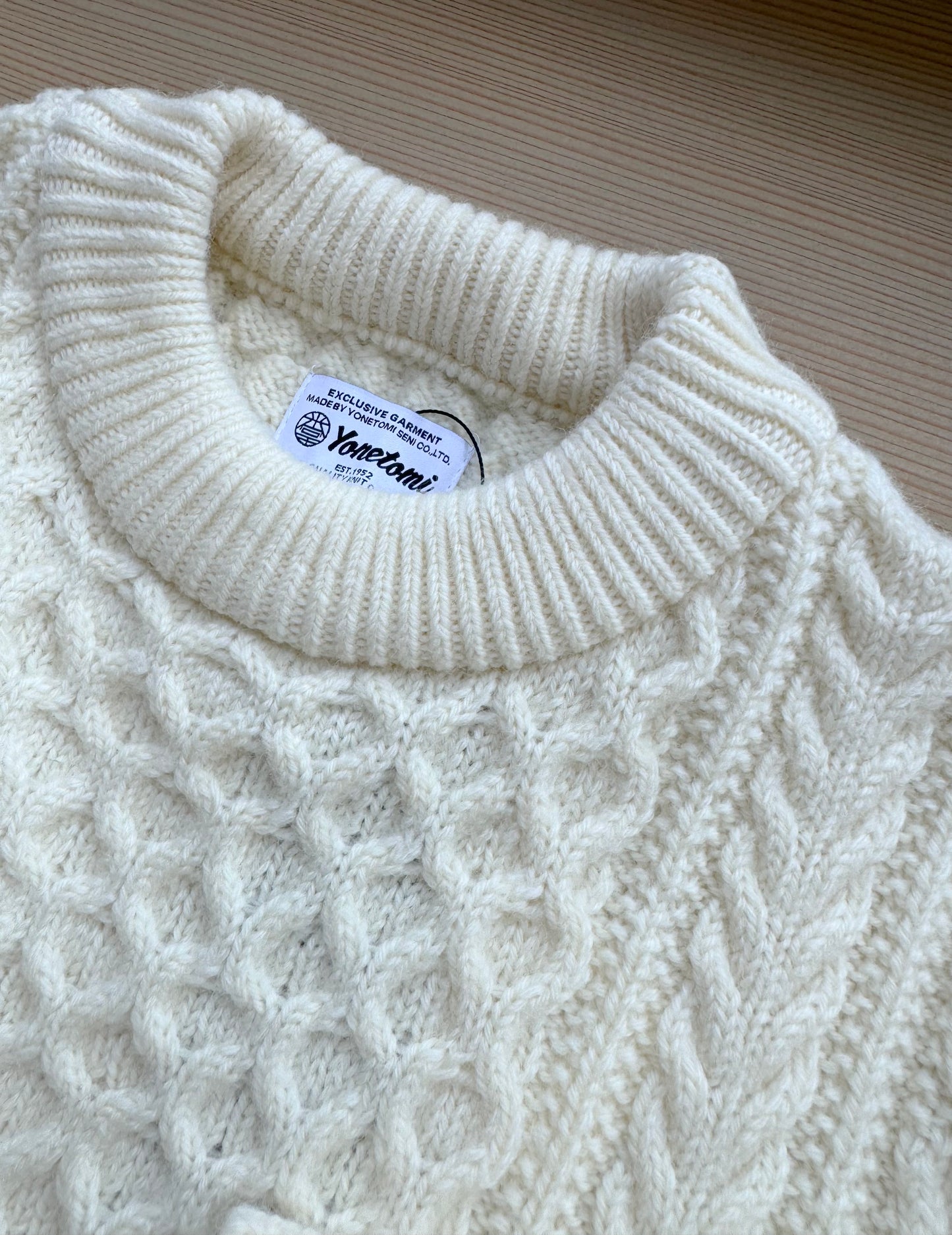 REBORN WOOL ARAN KNIT P/O　Yonetomi　米富繊維　ニット　セーター　通販