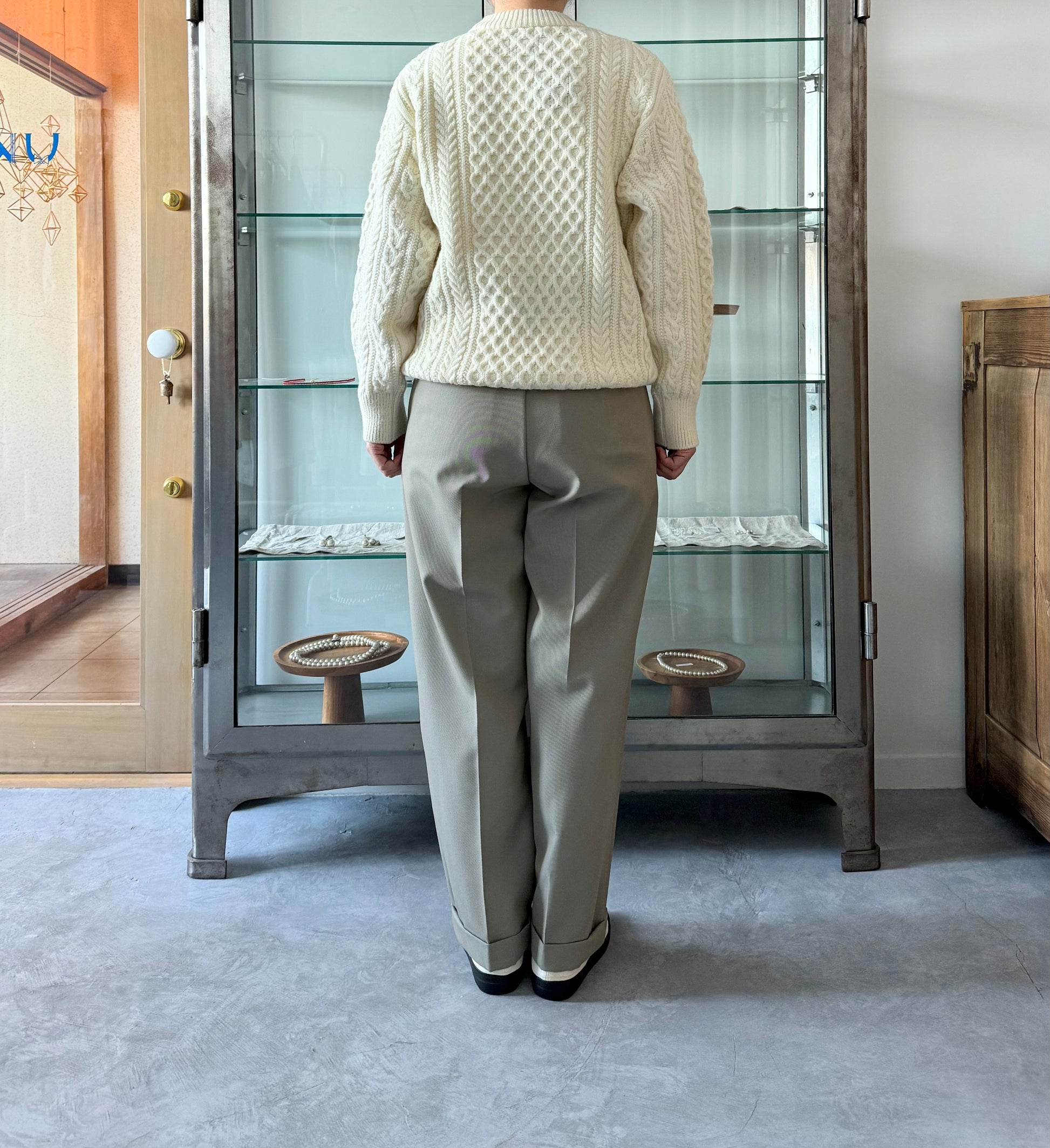 REBORN WOOL ARAN KNIT P/O　Yonetomi　米富繊維　ニット　セーター　通販