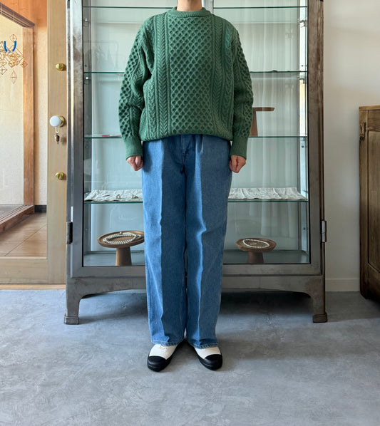 REBORN WOOL ARAN KNIT P/O　Yonetomi　米富繊維　ニット　セーター　通販