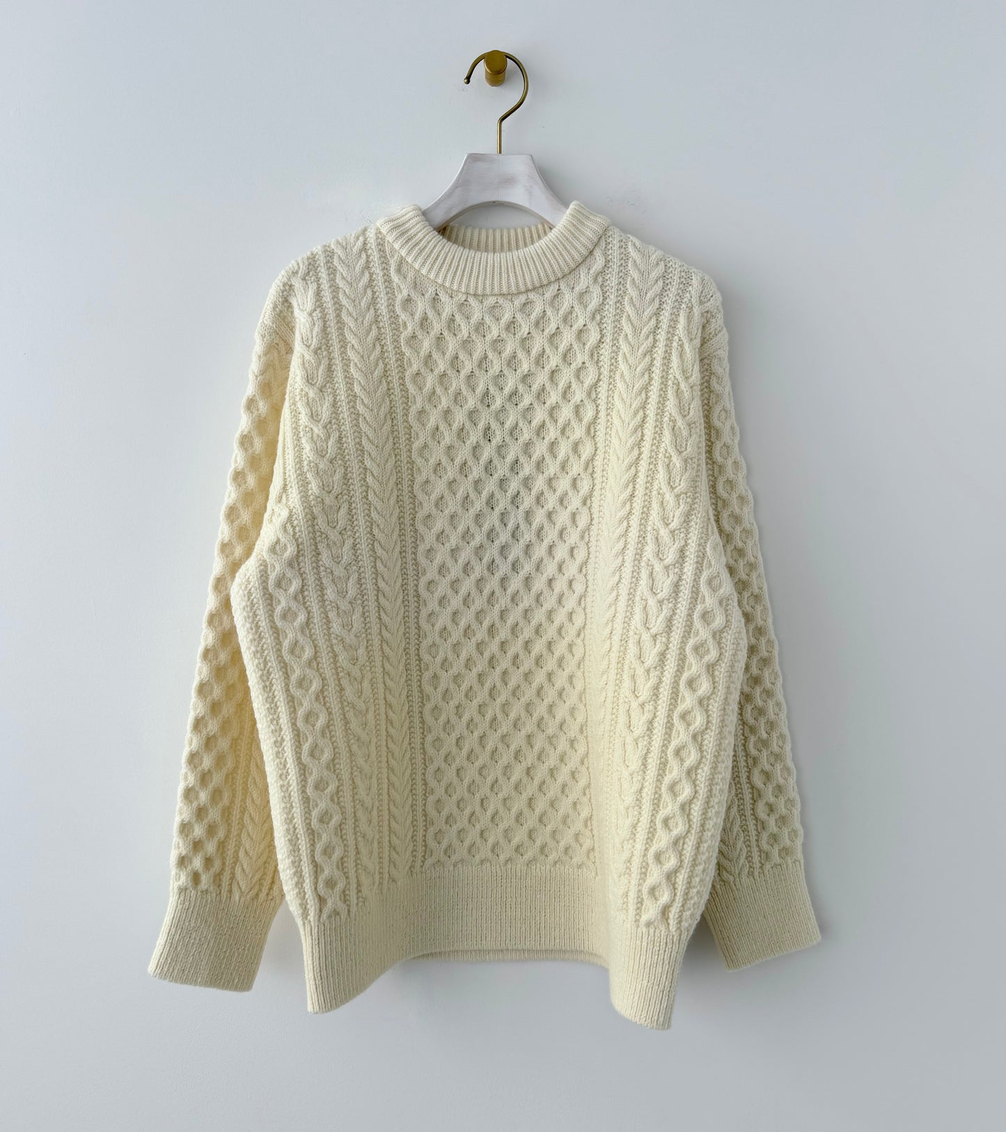 REBORN WOOL ARAN KNIT P/O　Yonetomi　米富繊維　ニット　セーター　通販