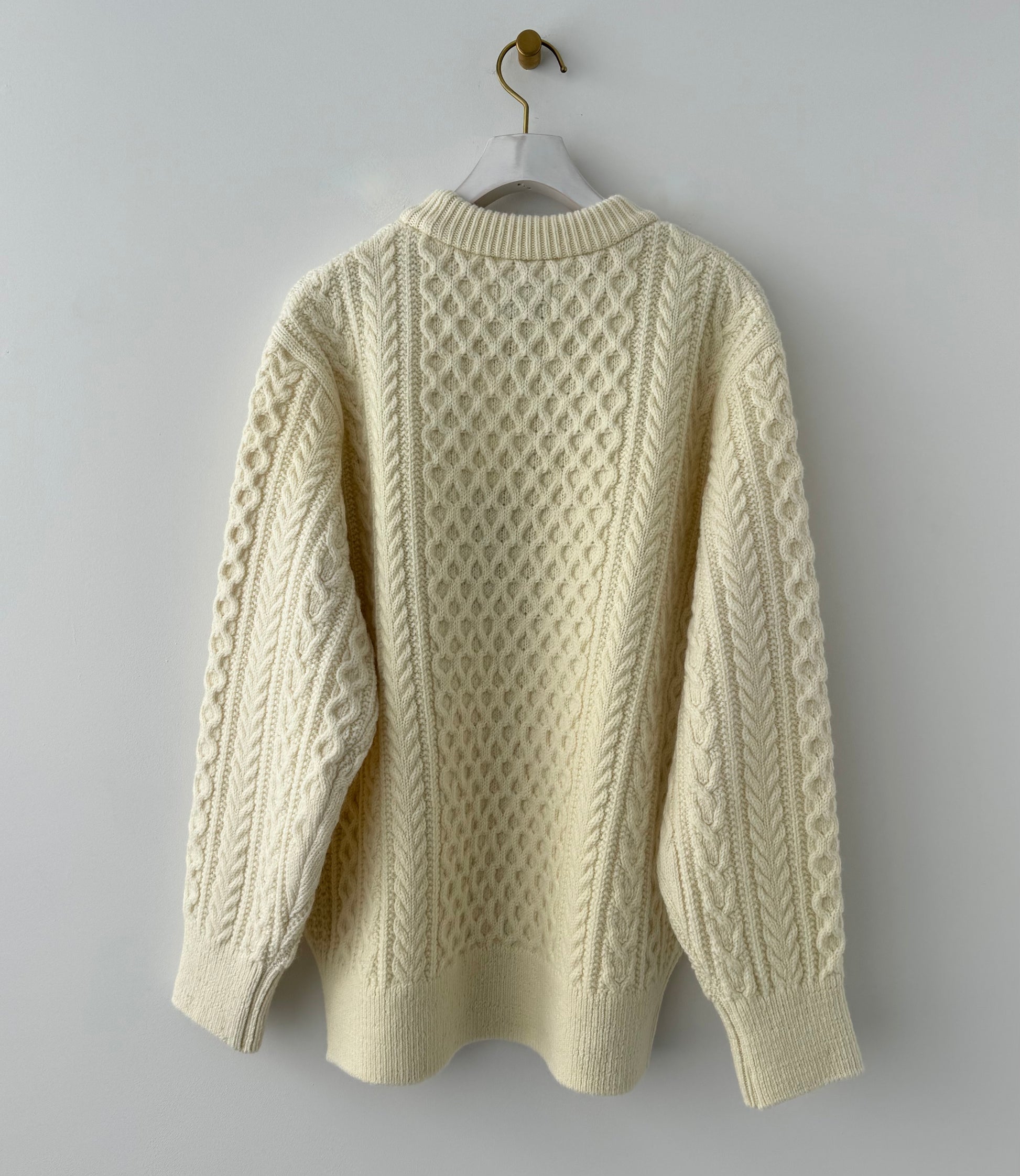 REBORN WOOL ARAN KNIT P/O　Yonetomi　米富繊維　ニット　セーター　通販