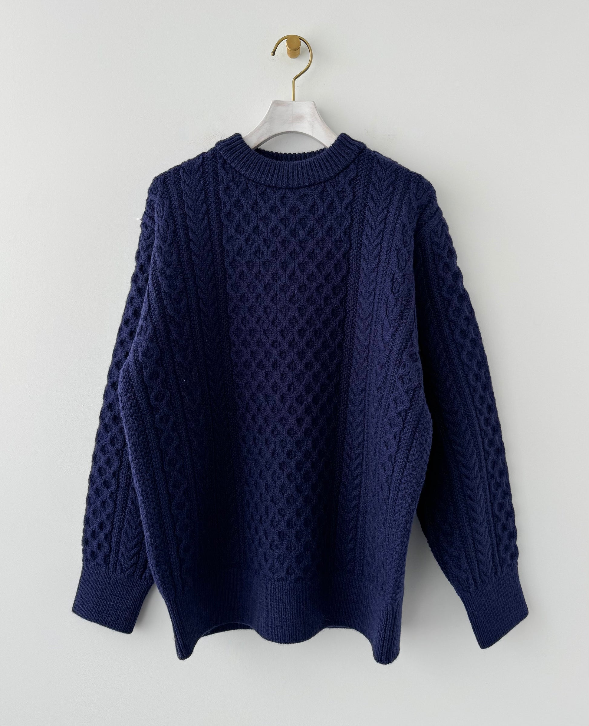 REBORN WOOL ARAN KNIT P/O　Yonetomi　米富繊維　ニット　セーター　通販