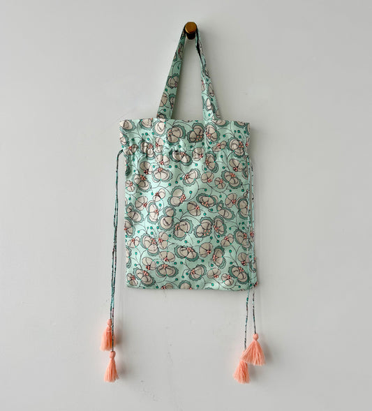 Embroidery Drawstring Bag (Mint Green)　BUNON ブノン　バッグ　通販　取扱店