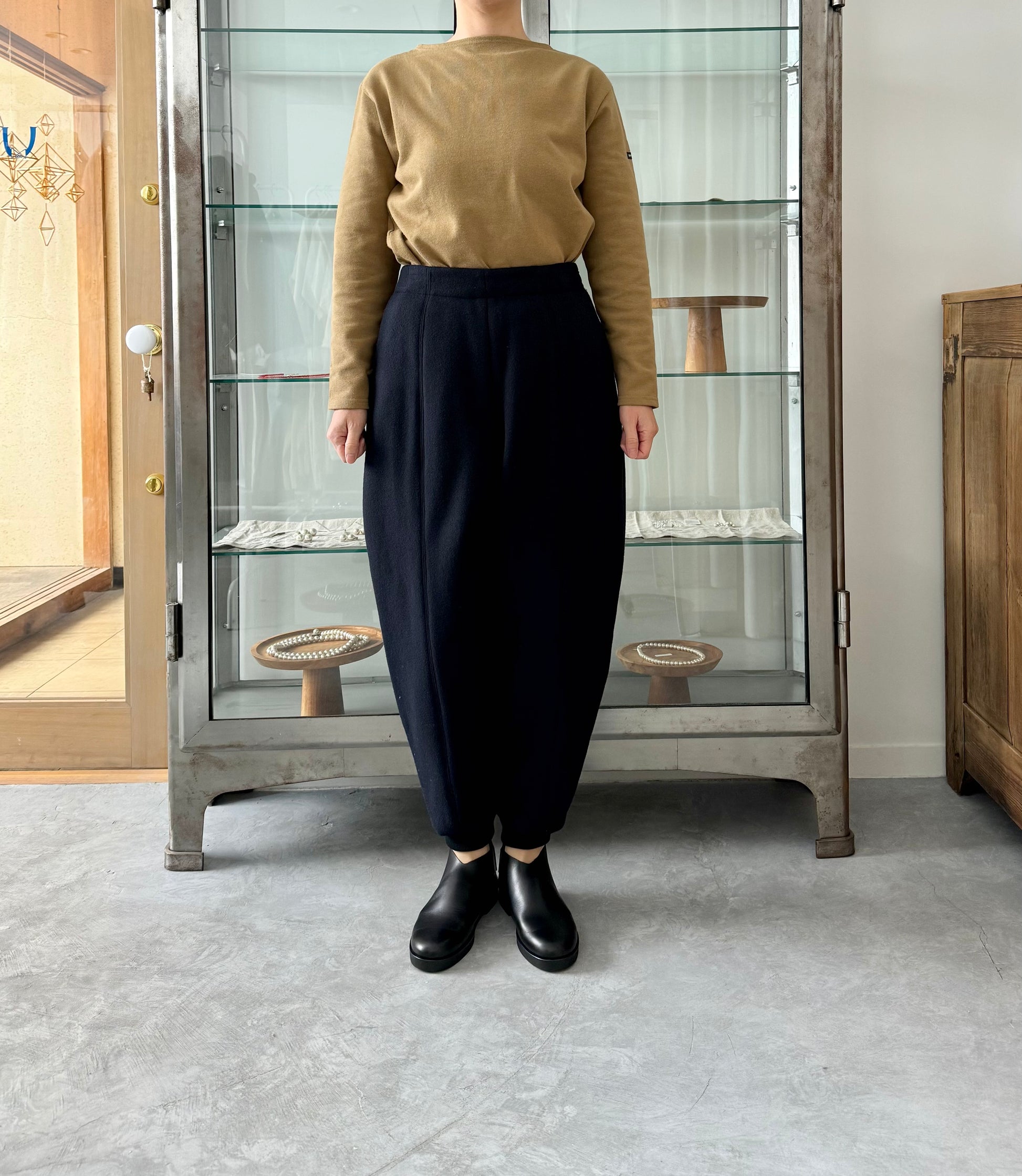 New wool rib knit pants (Navy)　TENNE HANDCRAFTED MODERN ウールパンツ 通販　取扱店