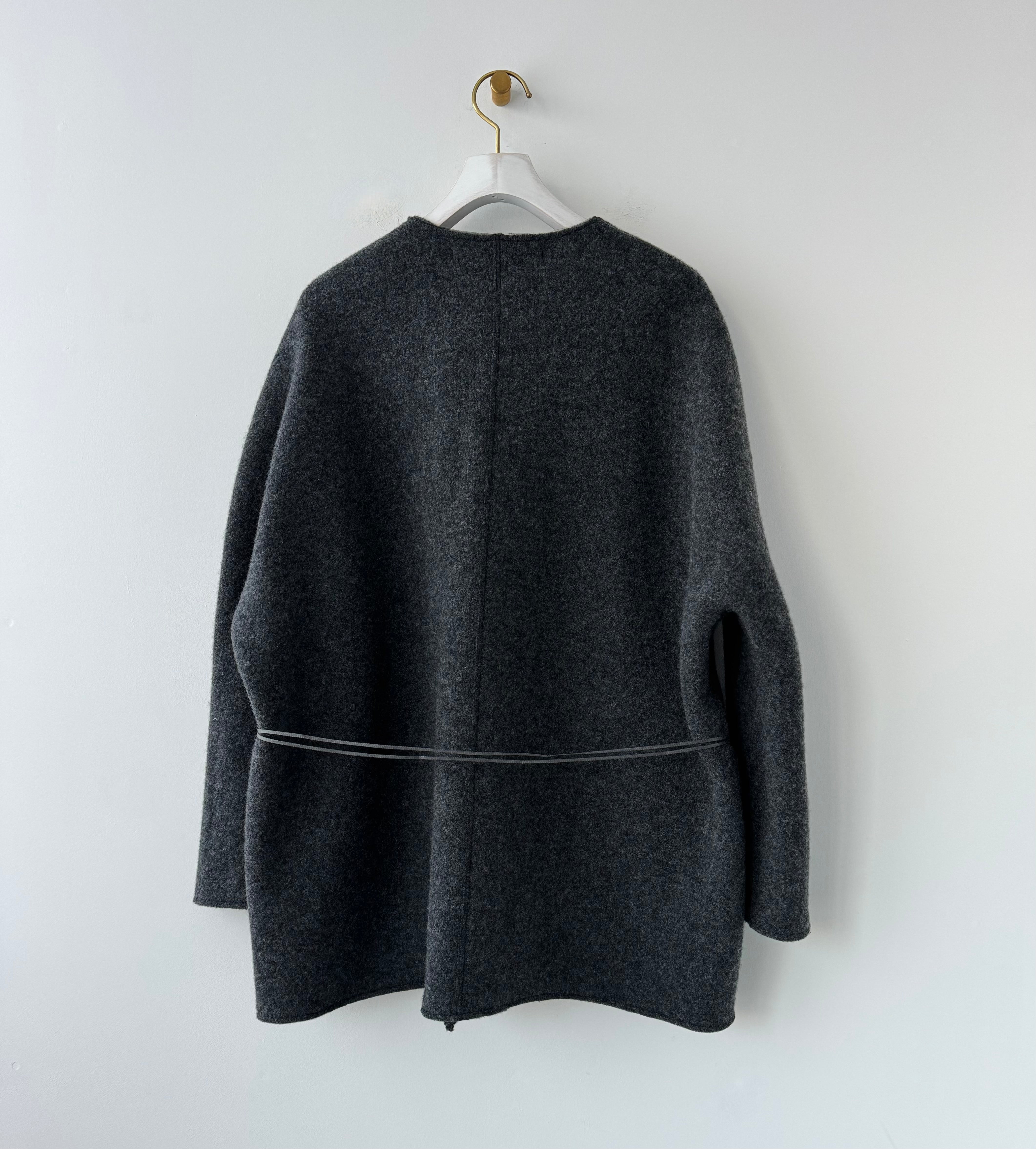 No collar knit jacket (Charcoal) TENNE HANDCRAFTED MODERN ニット