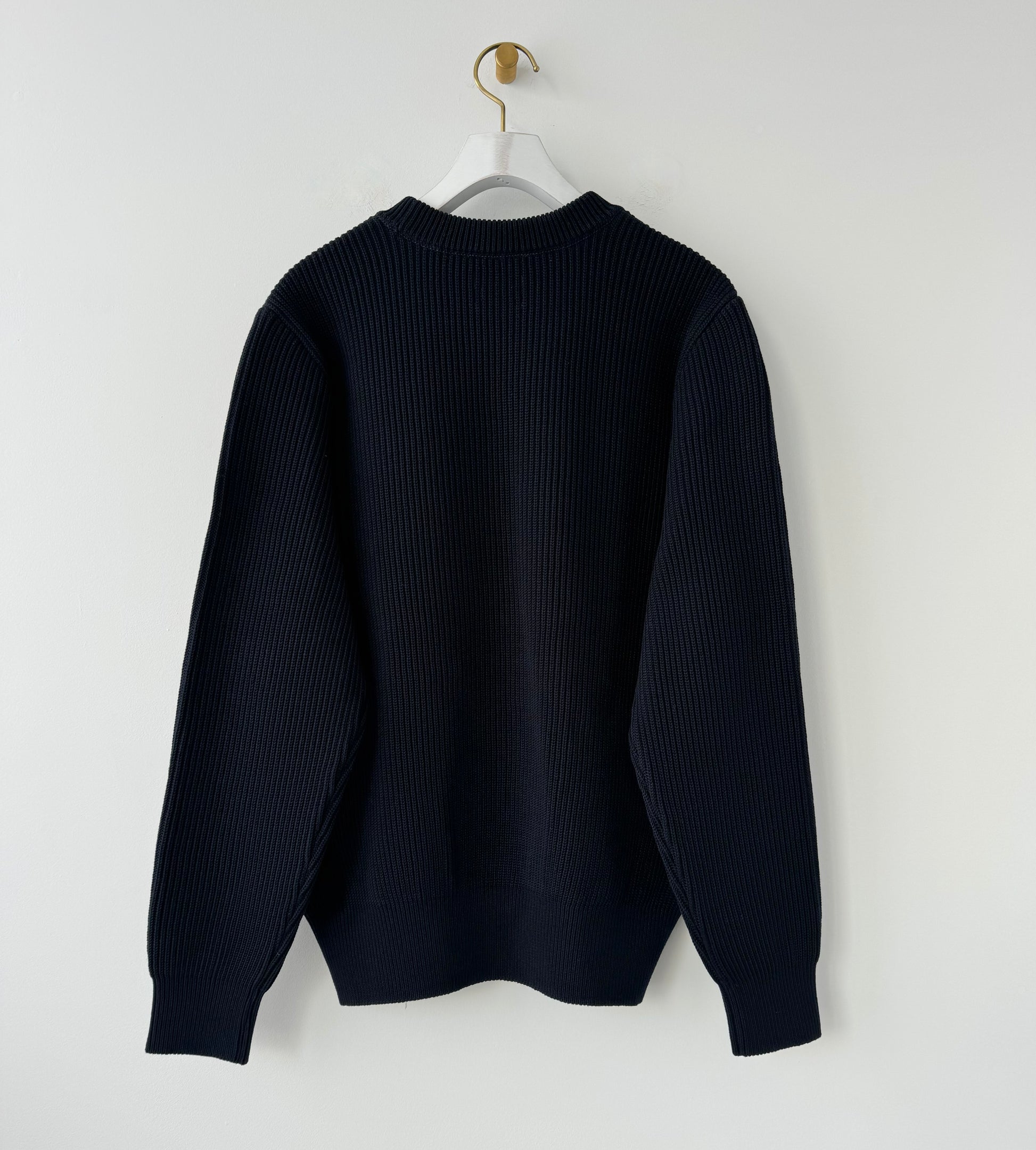 MERCERIZED COTTON RIB KNIT P/O (BLACK NAVY)　yonetomi　米富繊維 　通販　取扱店