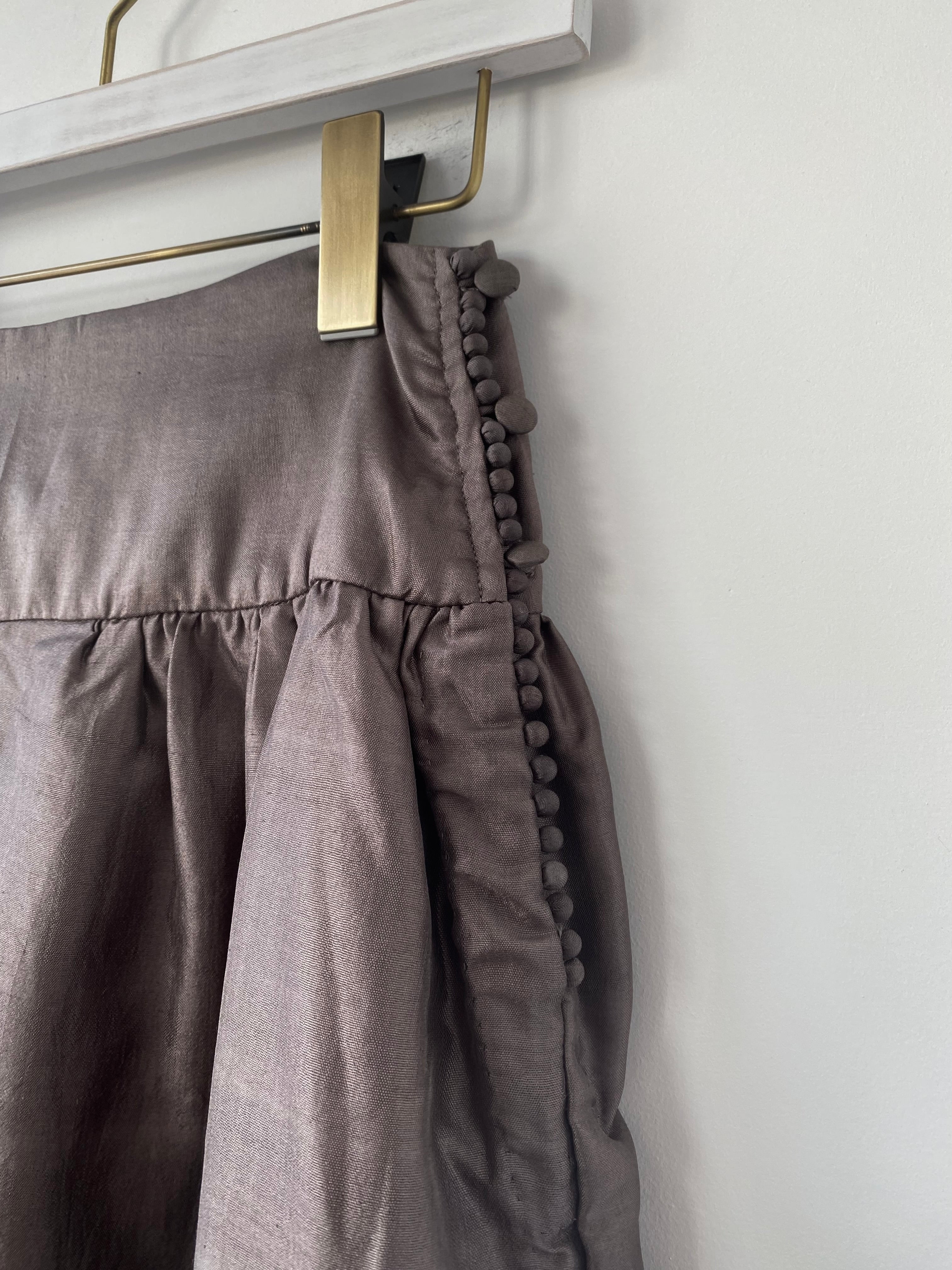 Khadi Silk Wide Belt Pants (Grey)