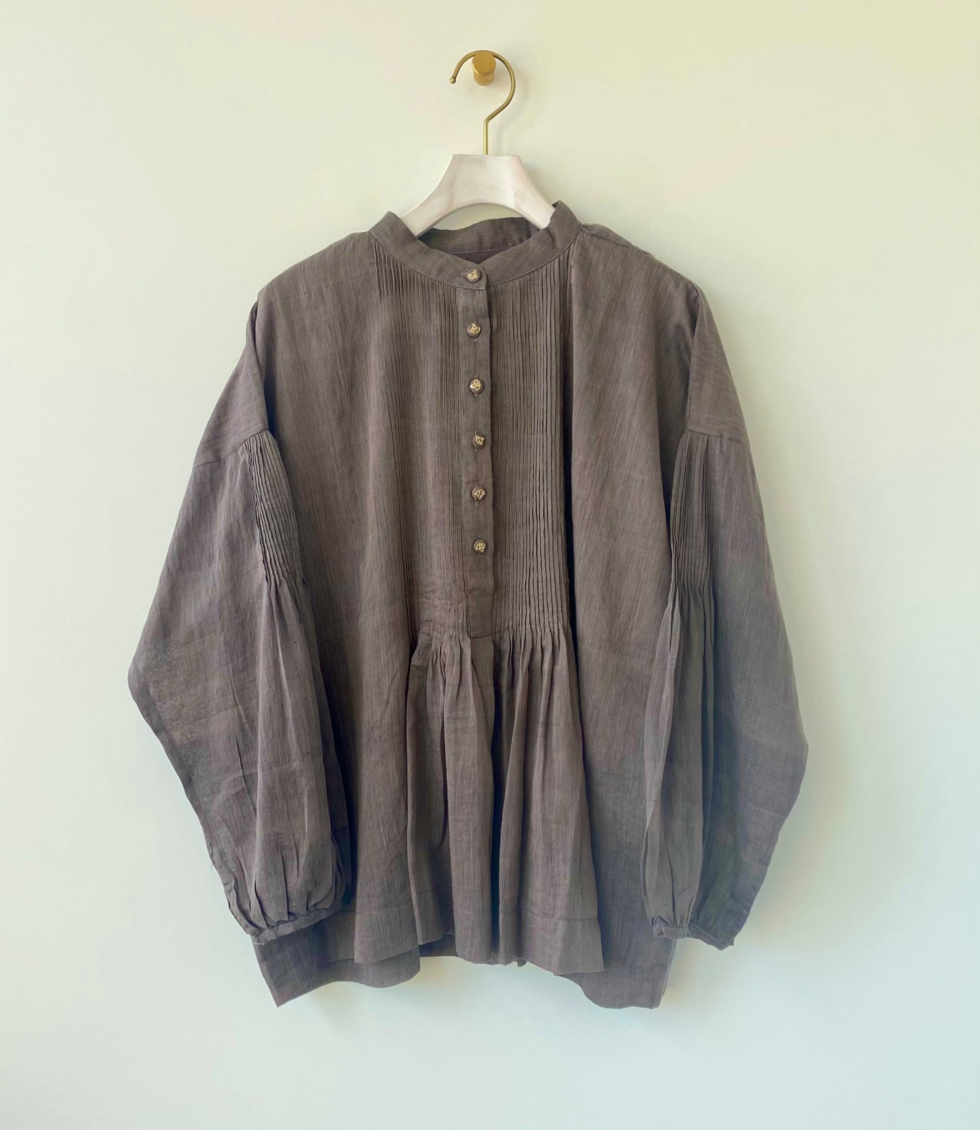 Khadi Cotton Silk Pintuck Blouse BUNON 通販