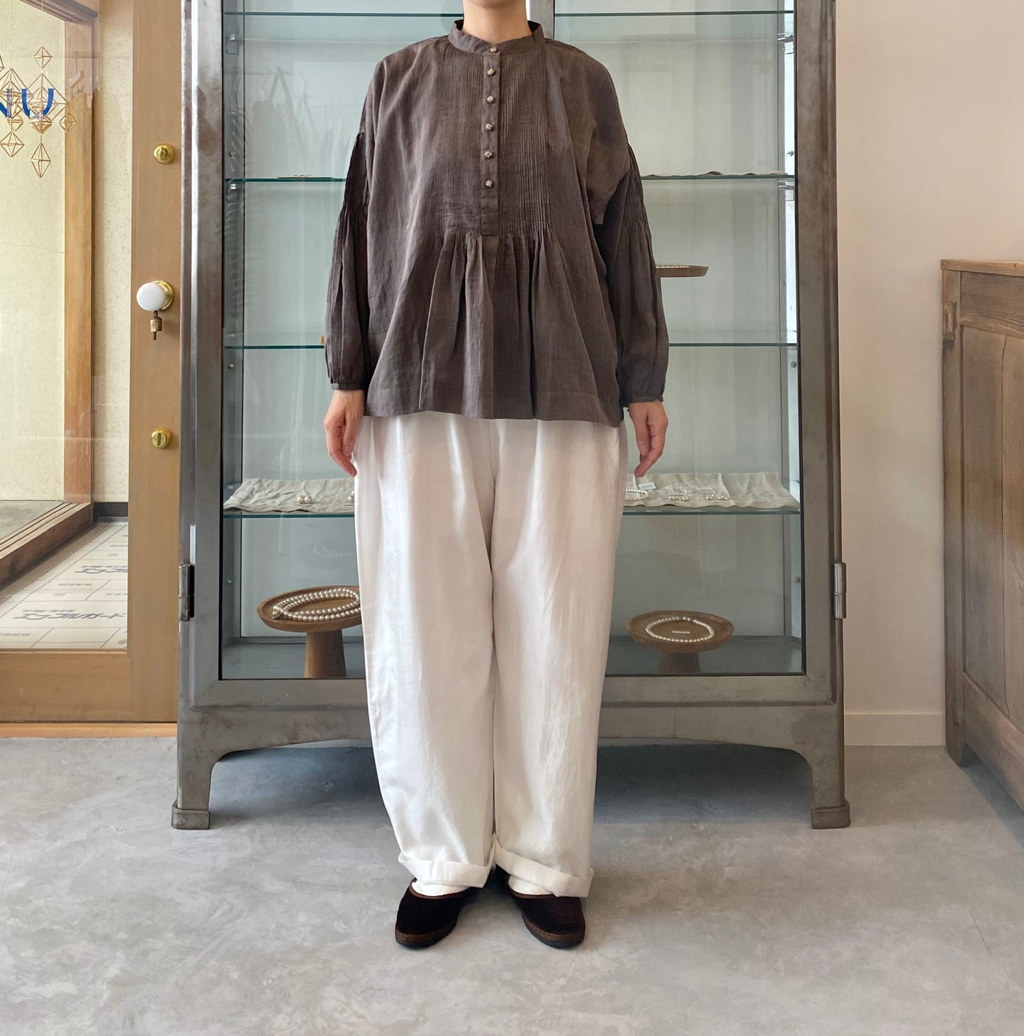 Khadi Cotton Silk Pintuck Blouse BUNON 通販