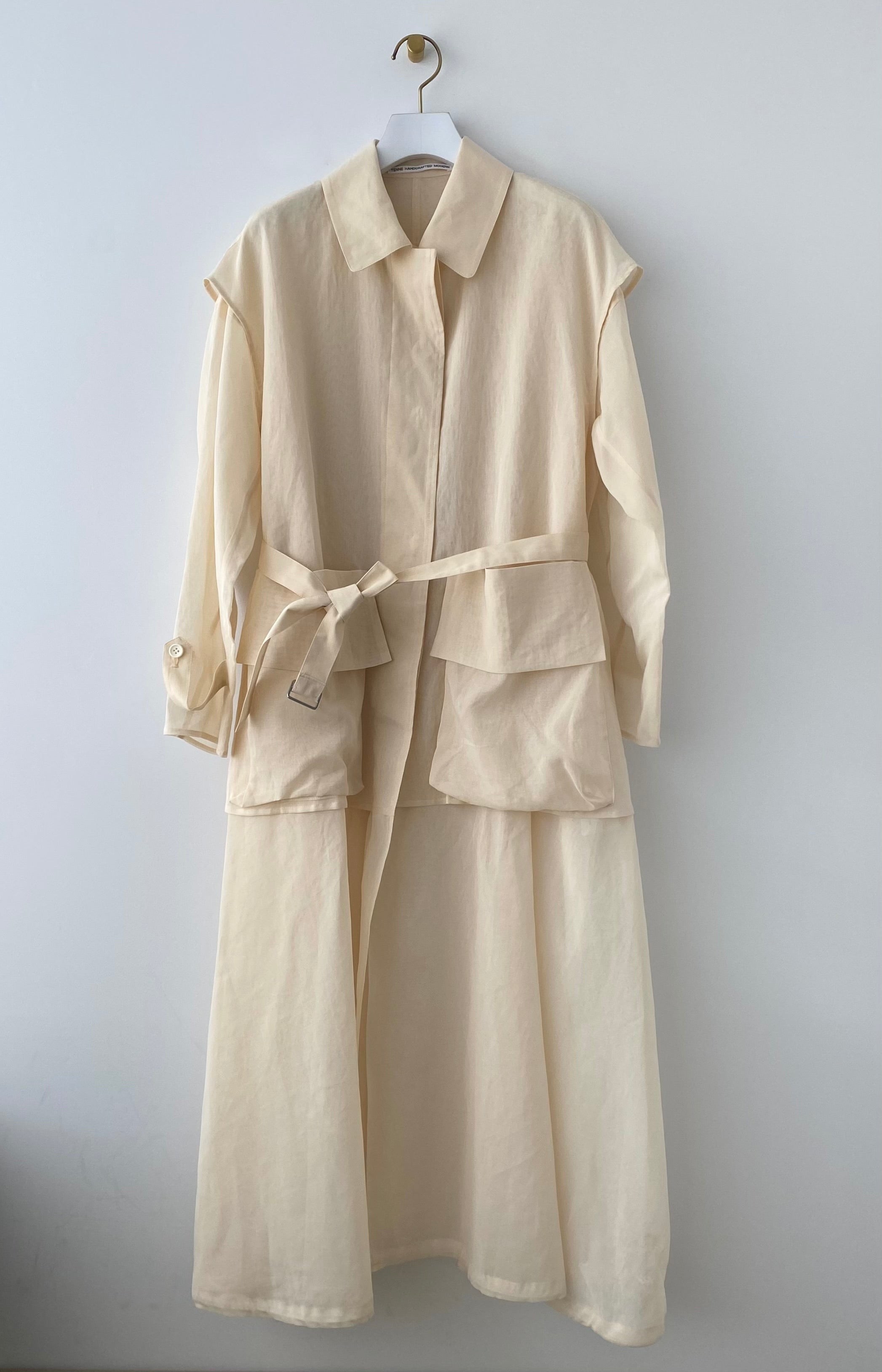 Organza layered coat (Beige) TENNE HANDCRAFTED MODERN コート 通販 ...