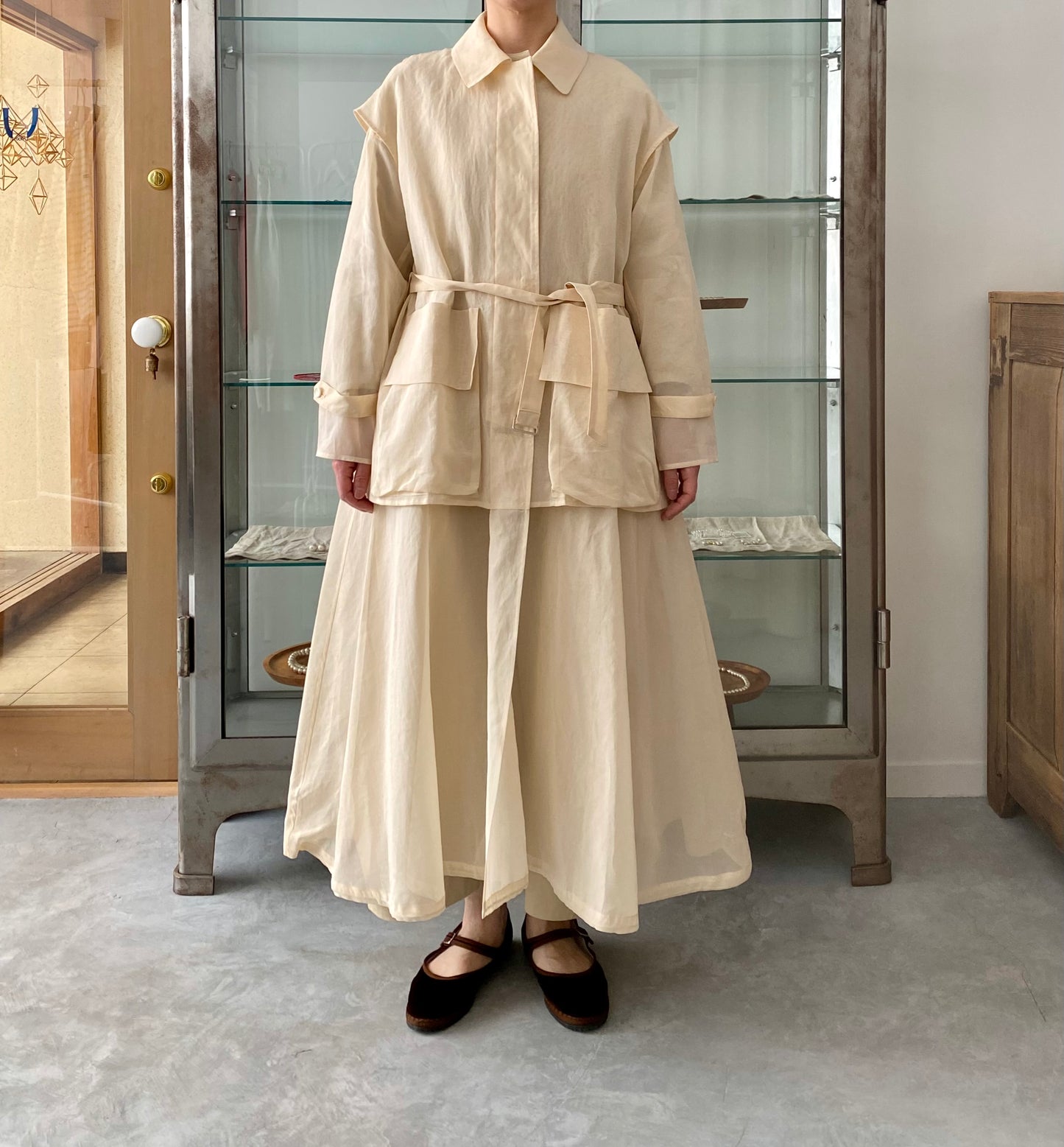 Organza layered coat (Beige)　TENNE HANDCRAFTED MODERN　コート　通販