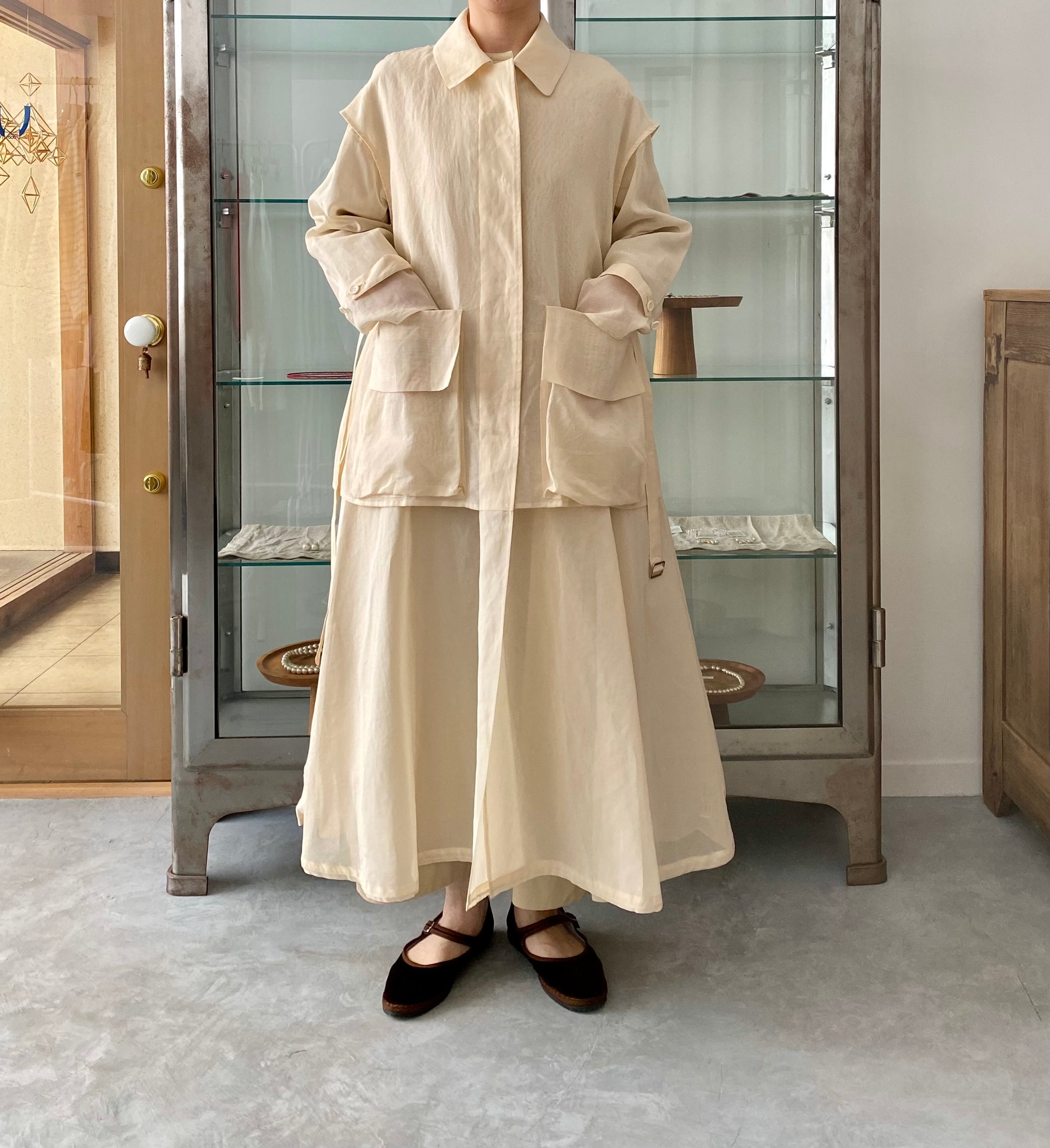 Organza layered coat (Beige)　TENNE HANDCRAFTED MODERN　コート　通販