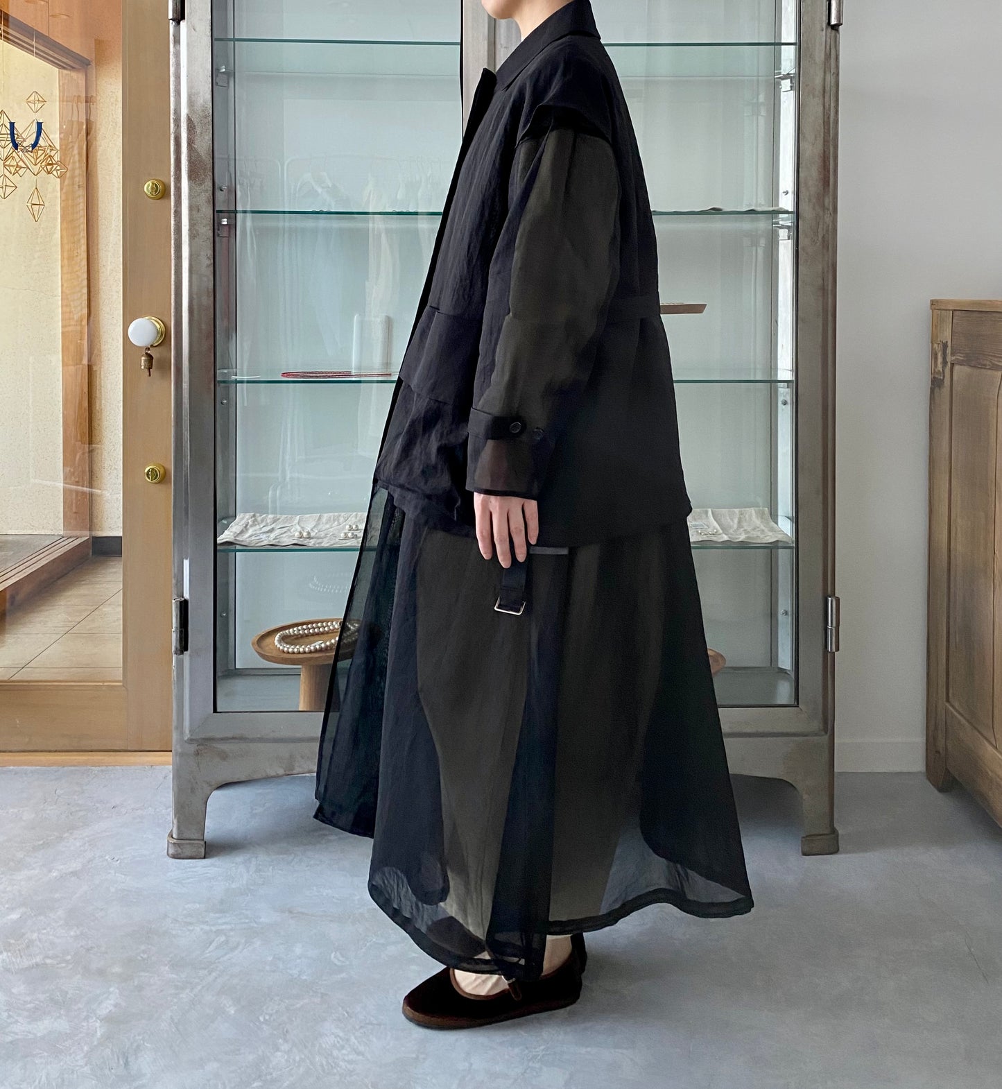 Organza layered coat (Black) TENNE HANDCRAFTED MODERN コート 通販 